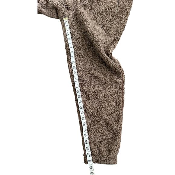 Skims Brown Teddy Sherpa Pull On Drawstring Jogger Sweatpants Pants Size Large - Picture 10 of 11